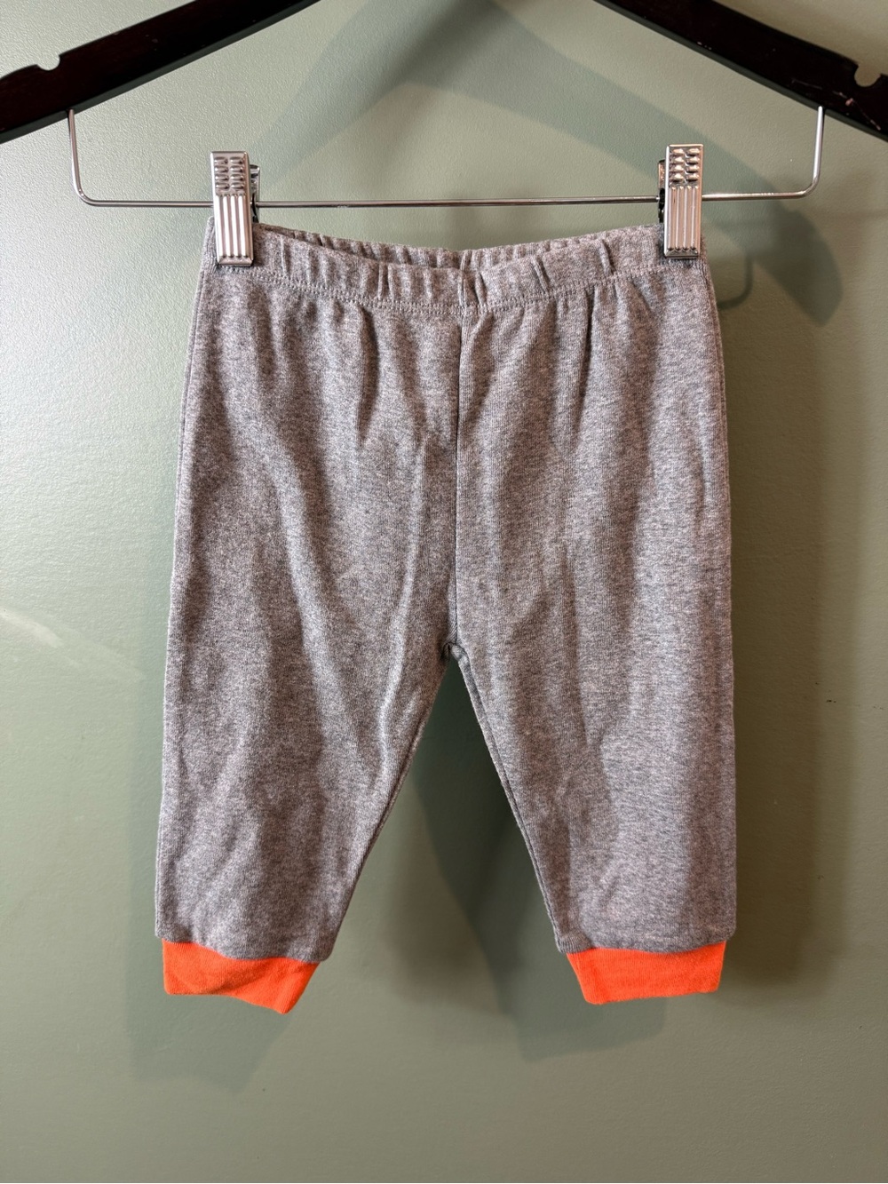 Kids Gray Jogger Pants with Orange Cuffs